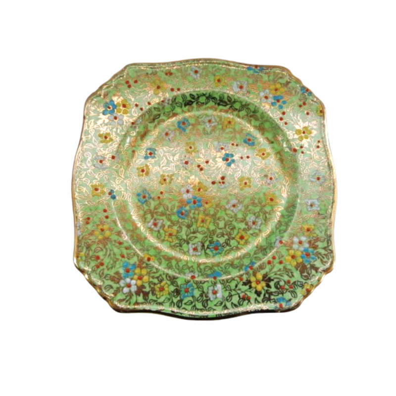 Royal Winton Grimwades Cloisonne Green Hand Enameled Trio