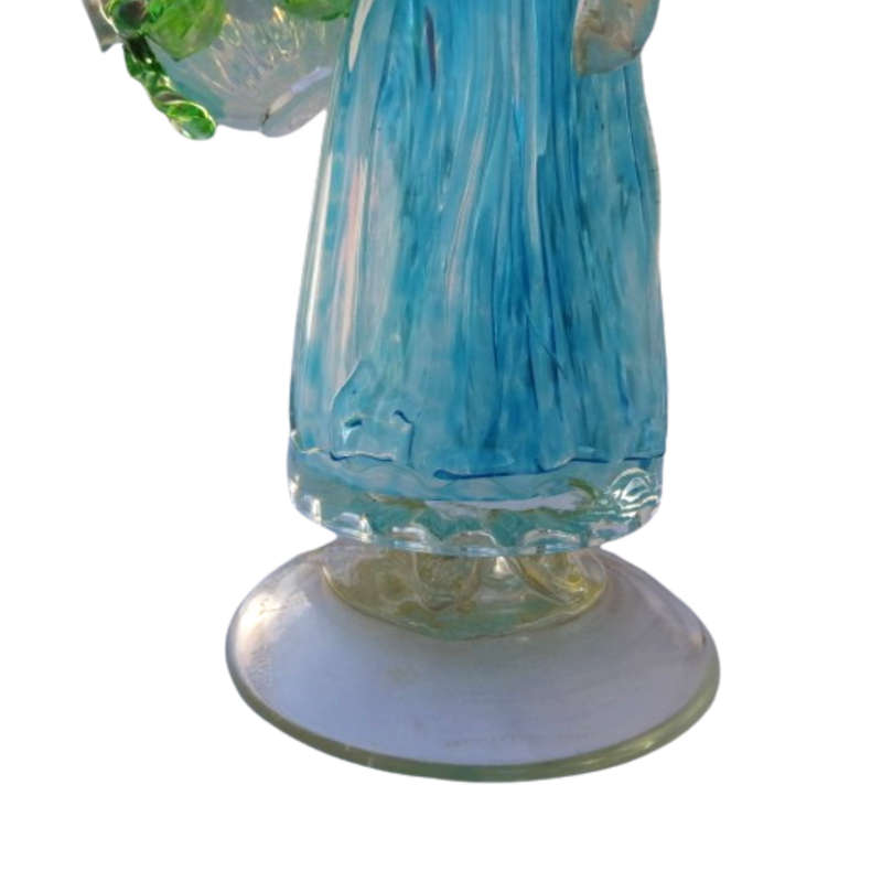 Murano hand blown figurine of a lady with a basket of fruit