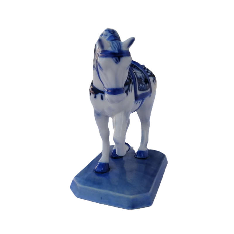 Franklin Mint 1987 Dutch Delft Collection Porcelain Horse Statue