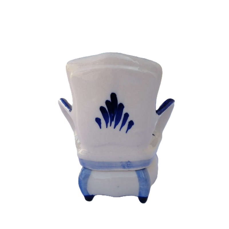 Elweco Delft Blue Holland Chair Trinket Box Windmill Design