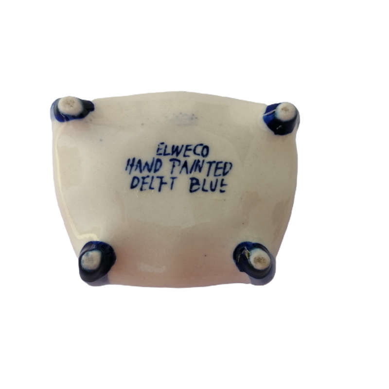 Elweco Delft Blue Holland Chair Trinket Box Windmill Design