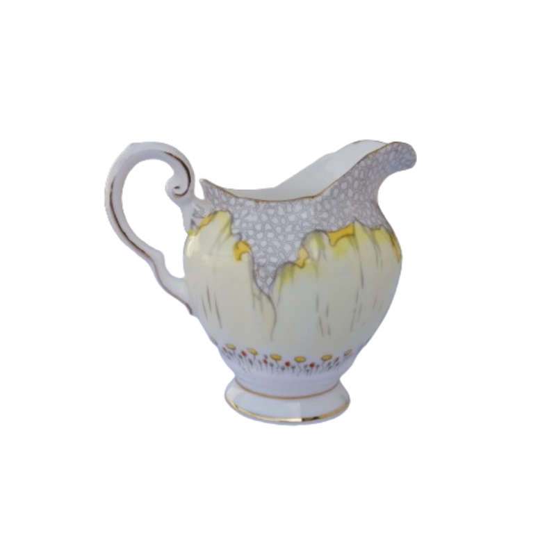 Tuscan England yellow Poppy Flowers with Red Raised Enamel Large Milk Jug