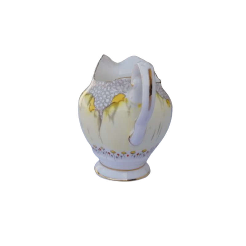 Tuscan England yellow Poppy Flowers with Red Raised Enamel Large Milk Jug