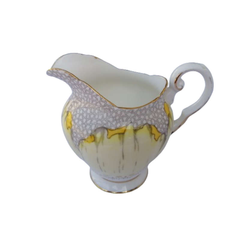 Tuscan England yellow Poppy Flowers with Red Raised Enamel Large Milk Jug