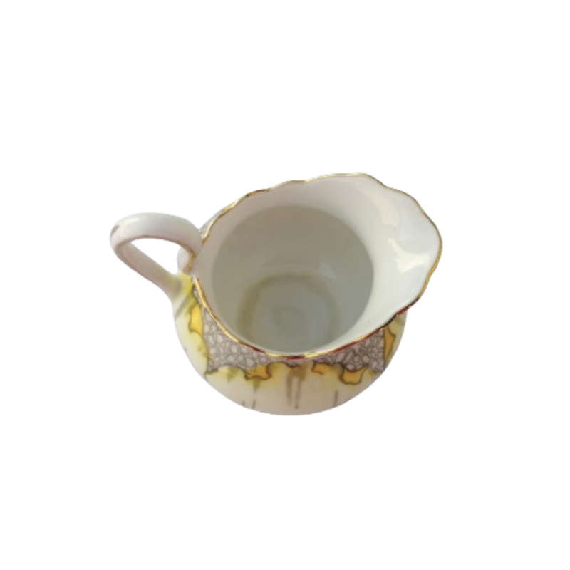 Tuscan England yellow Poppy Flowers with Red Raised Enamel Milk Jug