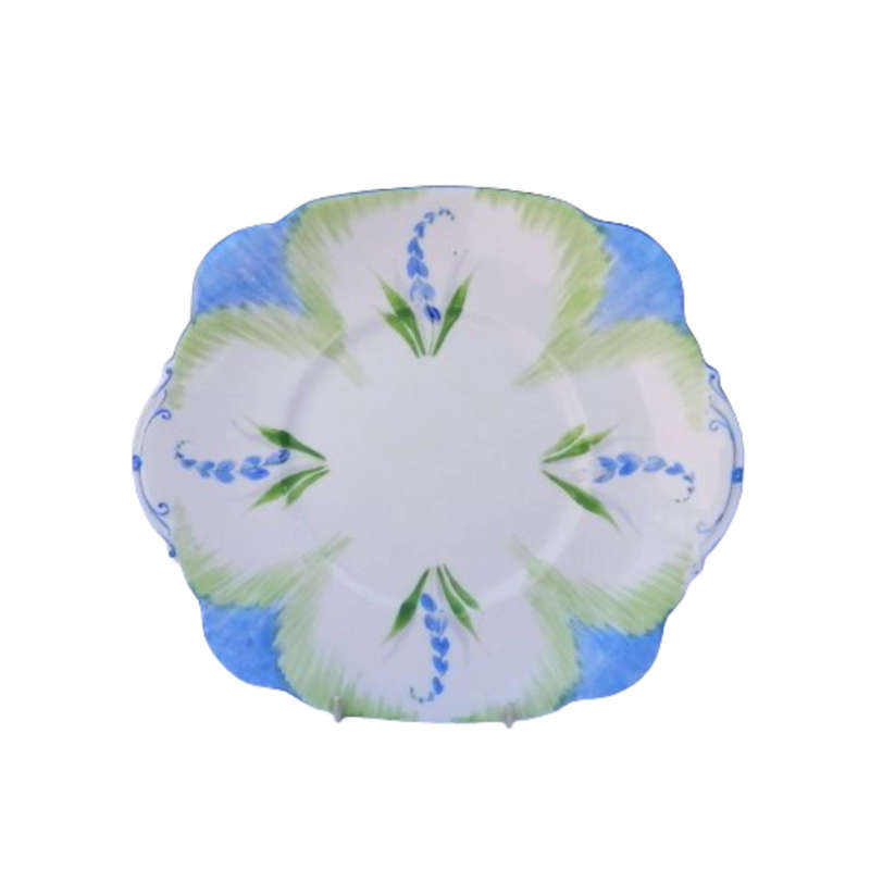 Standard China Fine Bone China Blue and Green Cake Plate