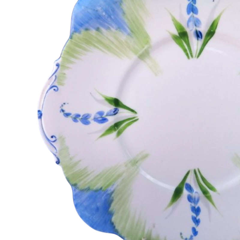 Standard China Fine Bone China Blue and Green Cake Plate