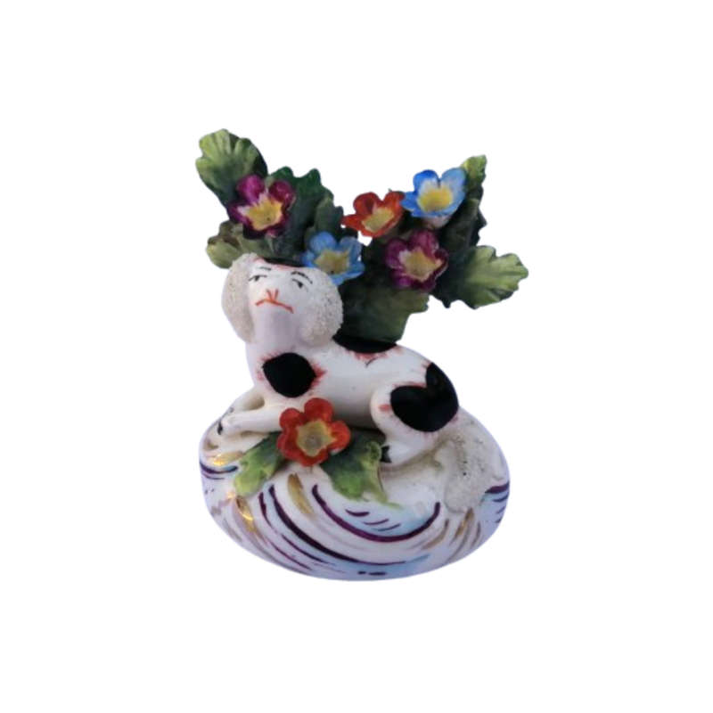 Antique Samson German 1800`s Porcelain Dog Figurine