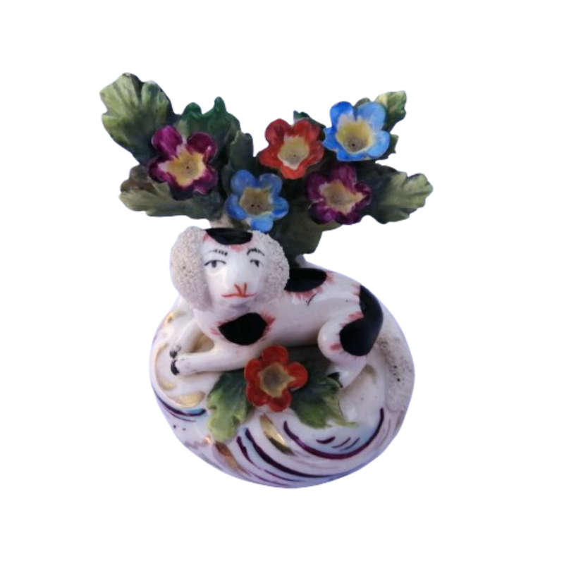 Antique Samson German 1800`s Porcelain Dog Figurine