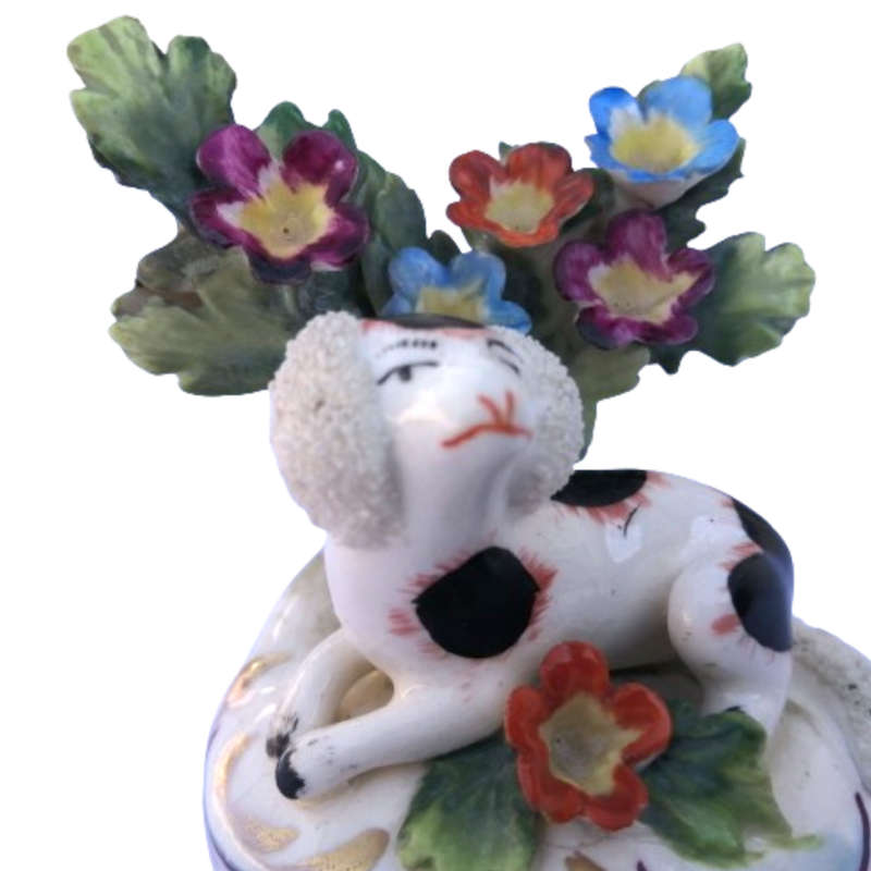 Antique Samson German 1800`s Porcelain Dog Figurine
