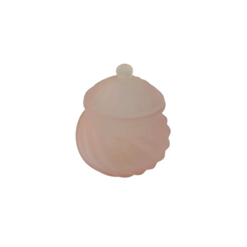 Orebro Glasbruk Sweden Lidded Pink Glass Dish