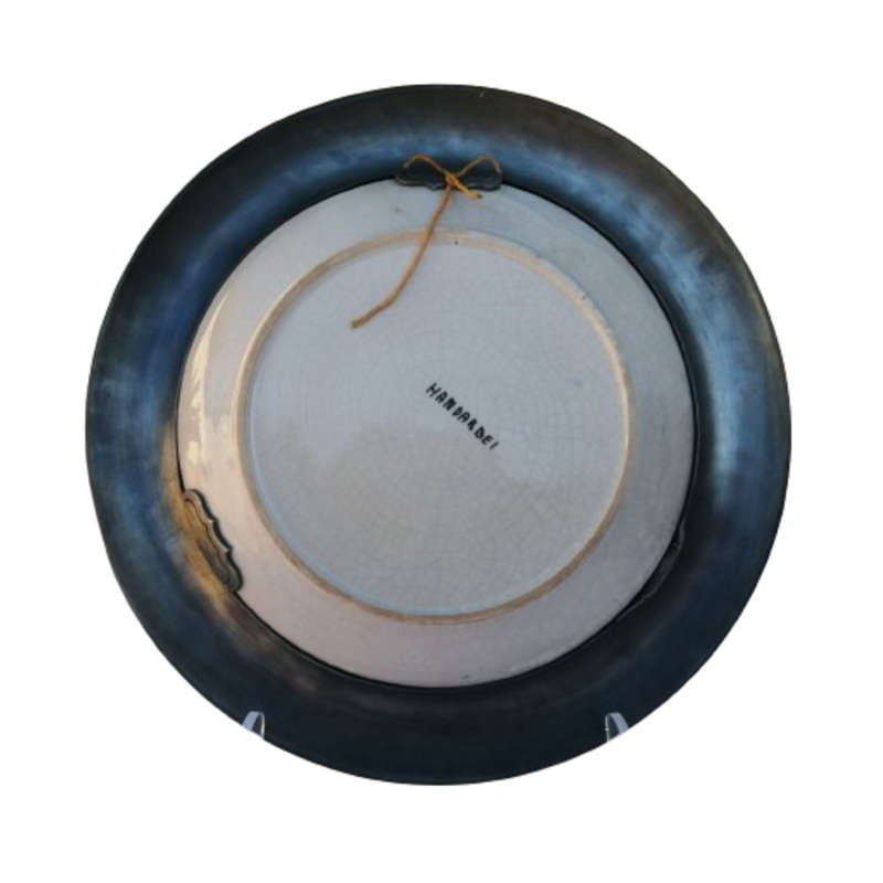 Vintage French Heavy Plate with Pewter Surround
