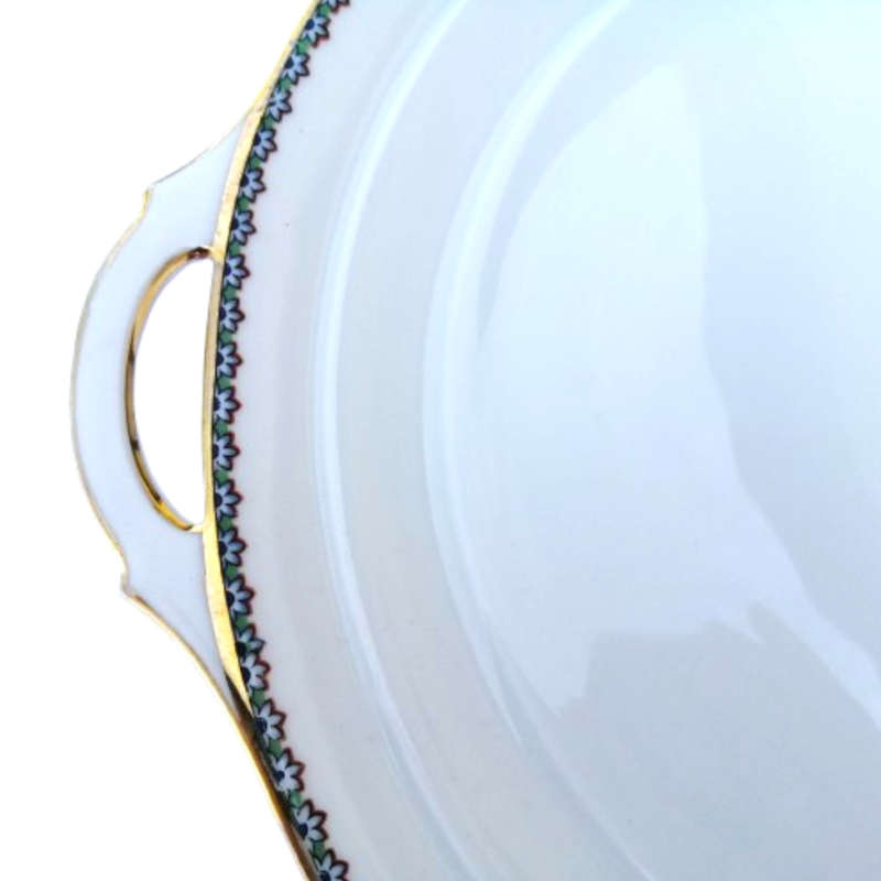 Rosenthal Madeleine elegant blue and gold trim Handled Serving Platter