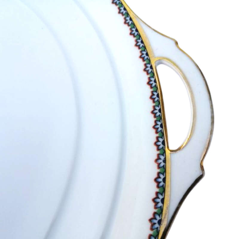 Rosenthal Madeleine elegant blue and gold trim Handled Serving Platter