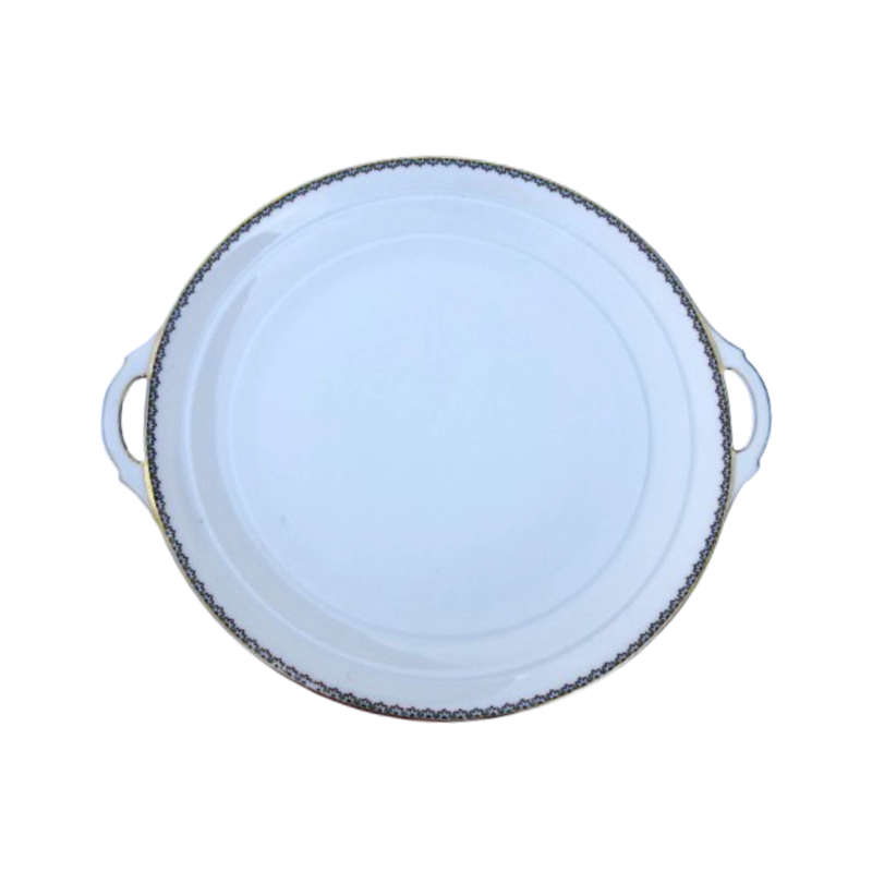 Rosenthal Madeleine elegant blue and gold trim Handled Serving Platter