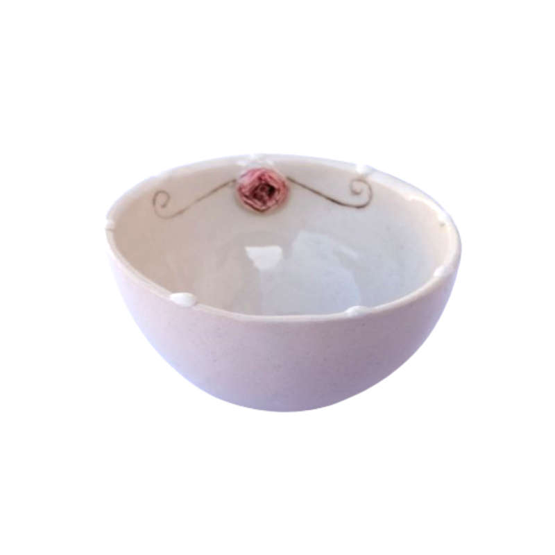 Set of three small pottery dip dishes pink rose by Elizlvo