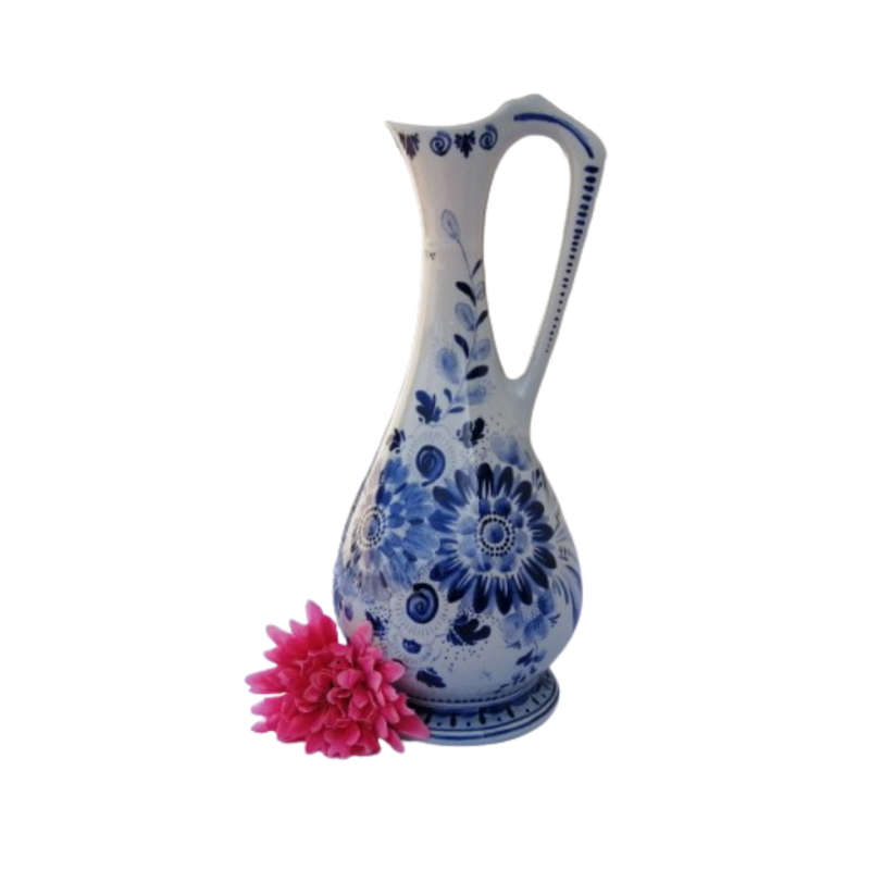 Dutch Ceramic Delft Hand Painted Schoonhoven Jug