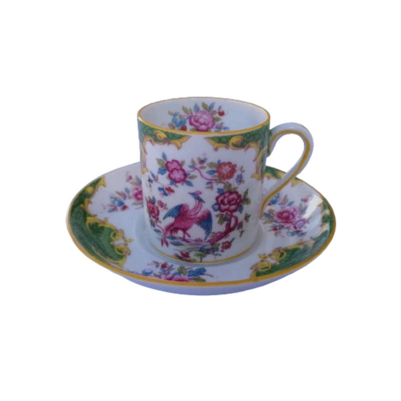 Ye Old English Grosvenor China Cockatrice duo cup and saucer