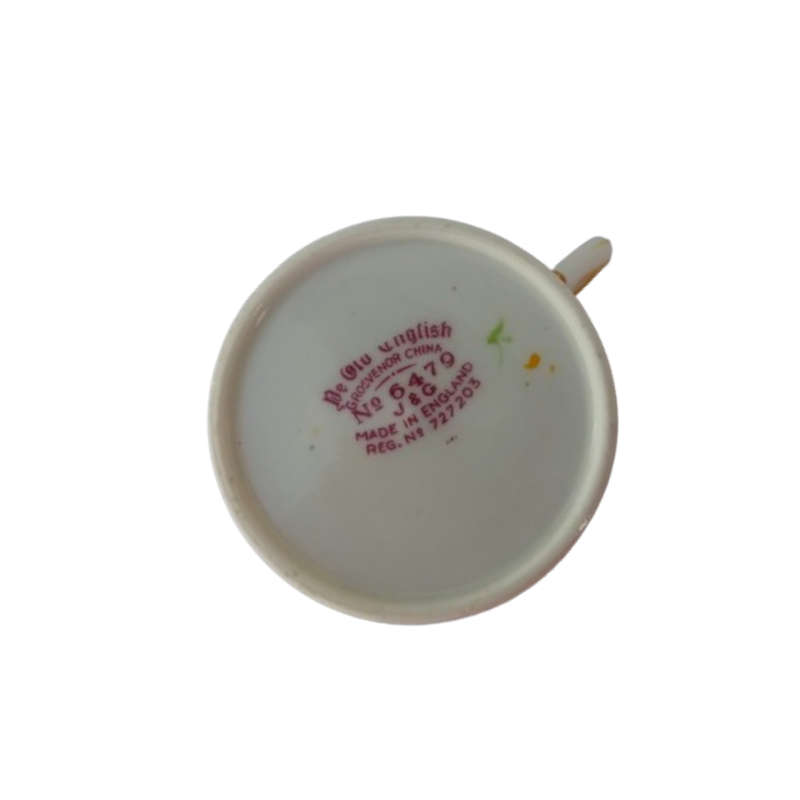 Ye Old English Grosvenor China Cockatrice duo cup and saucer