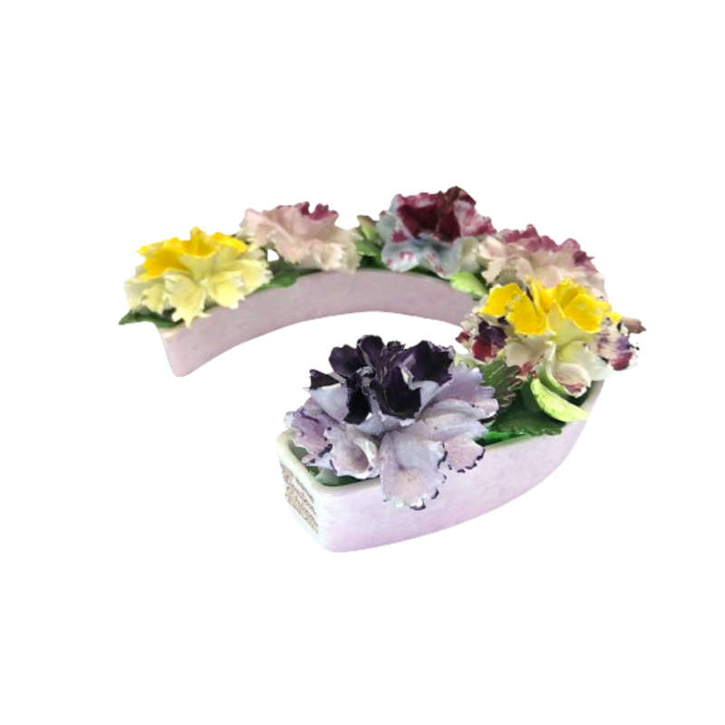 1950`s Denton Bone China Floral Flower Good Luck Horseshoe