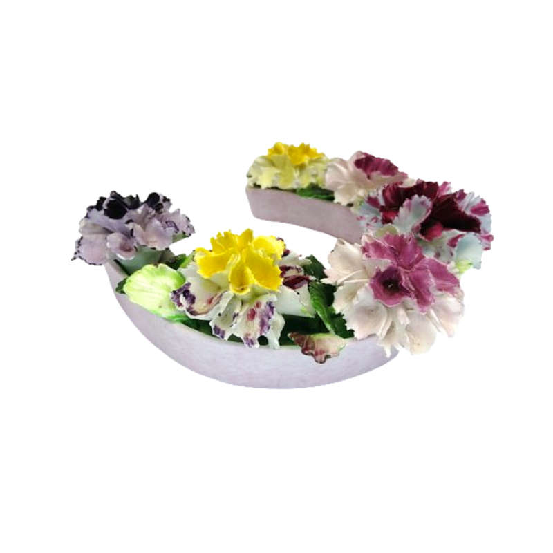 1950`s Denton Bone China Floral Flower Good Luck Horseshoe
