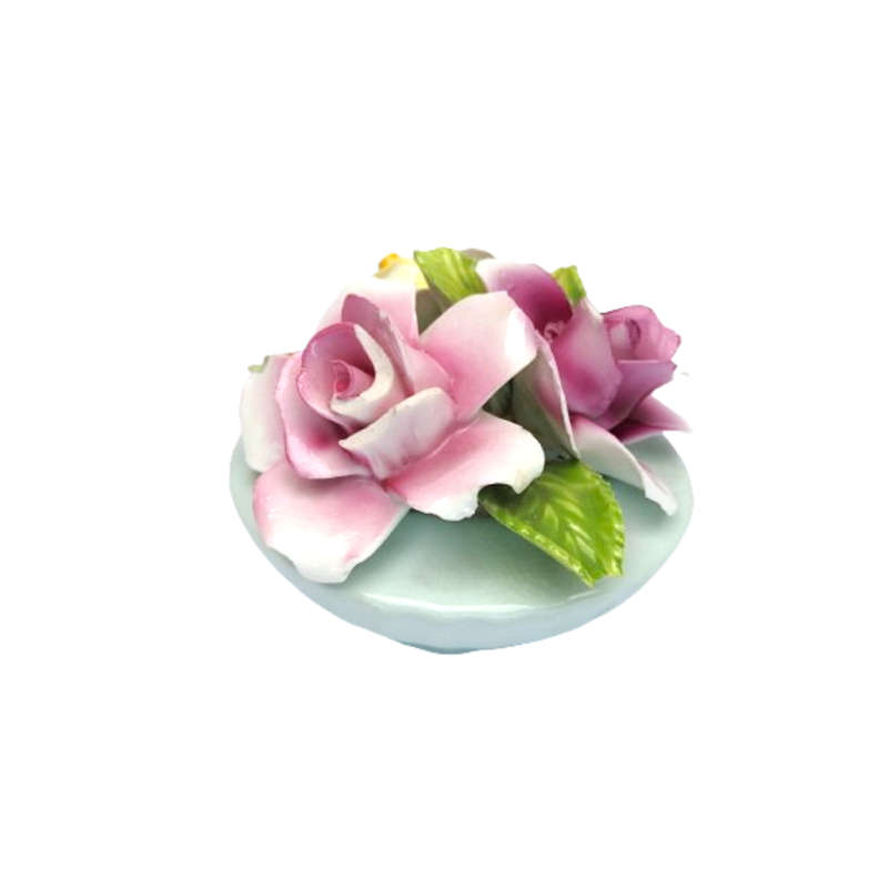 Adderley Staffordshire Bone China Floral Green Vase of Flowers Roses
