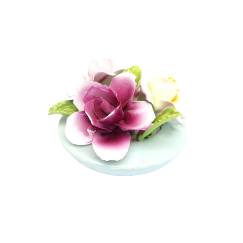 Adderley Staffordshire Bone China Floral Green Vase of Flowers Roses