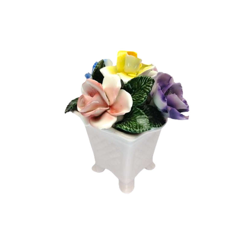 Thorlex Bone China Floral Green Vase of Flowers Roses
