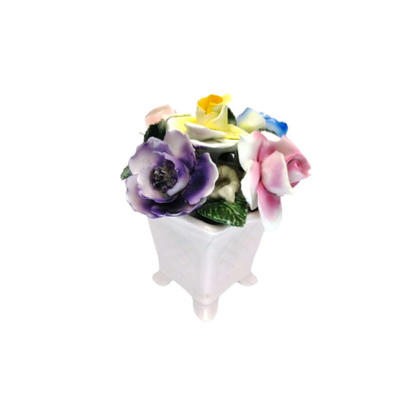 Thorlex Bone China Floral Green Vase of Flowers Roses