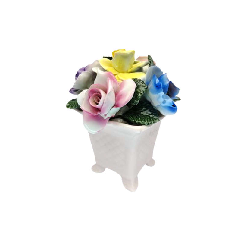 Thorlex Bone China Floral Green Vase of Flowers Roses