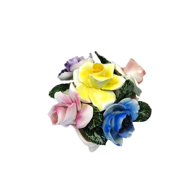 Thorlex Bone China Floral Green Vase of Flowers Roses
