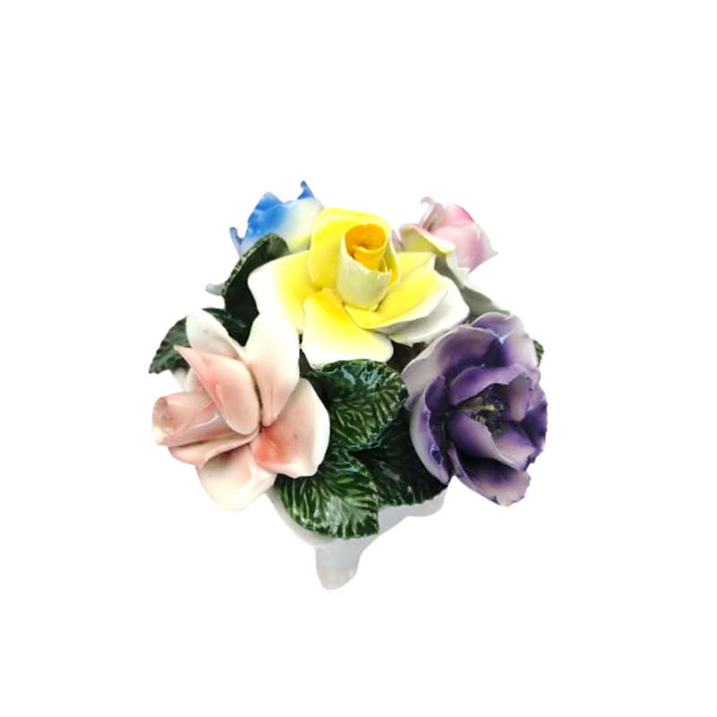 Thorlex Bone China Floral Green Vase of Flowers Roses