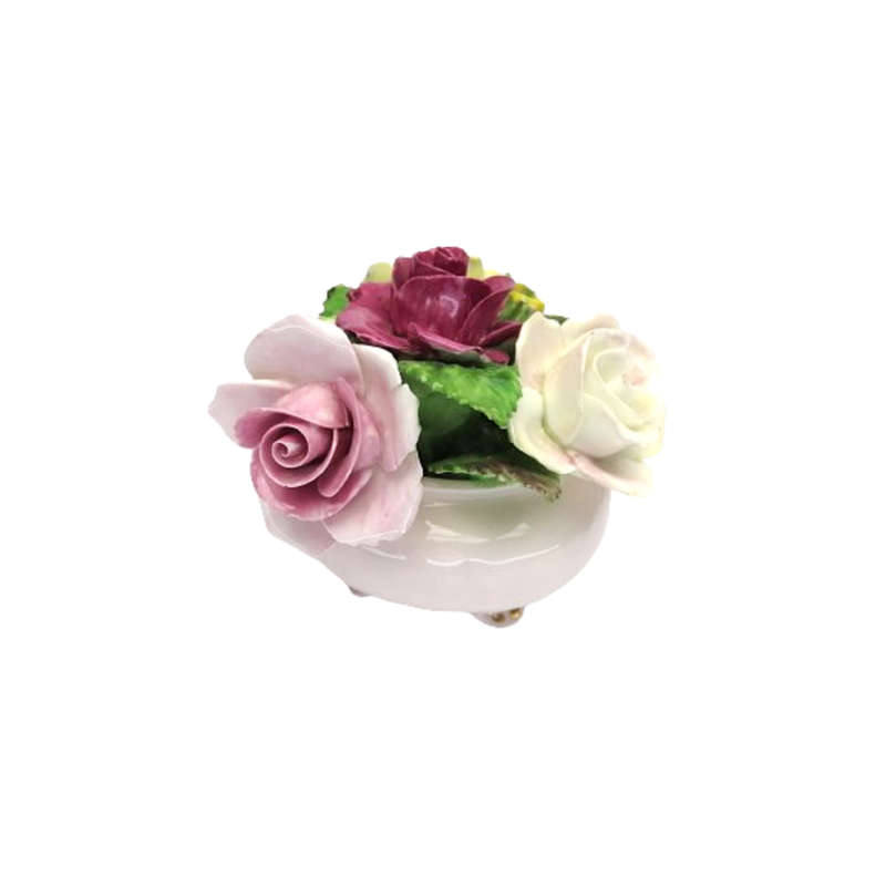 Adderley Bone China Floral Pink Vase of Flowers Roses