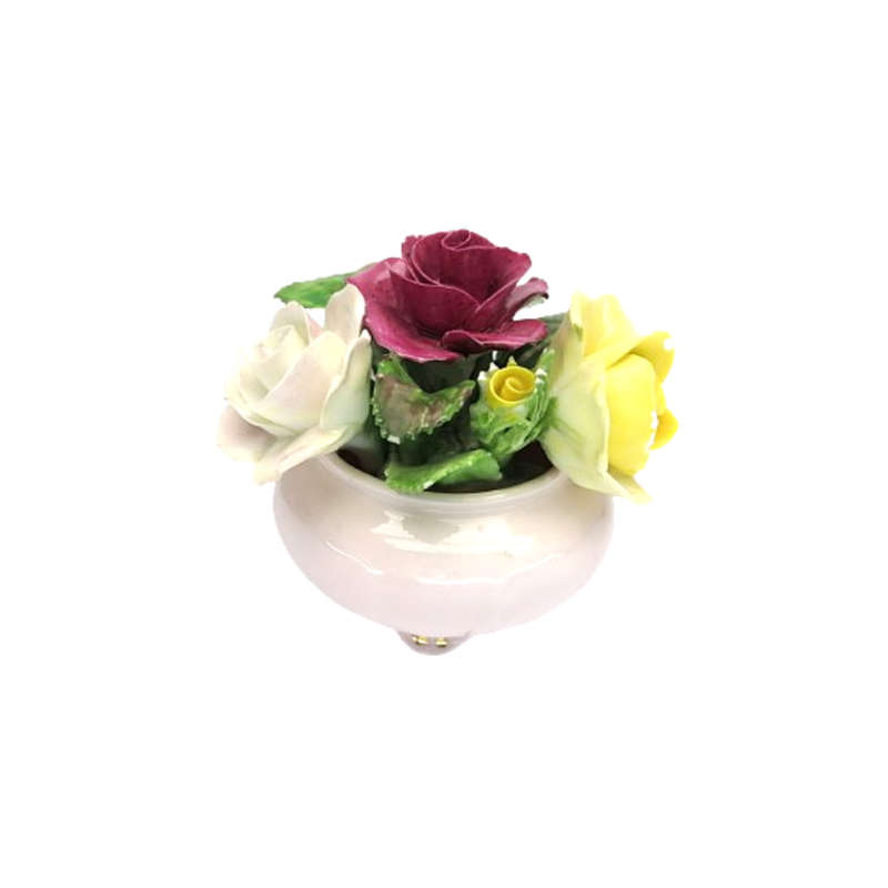 Adderley Bone China Floral Pink Vase of Flowers Roses