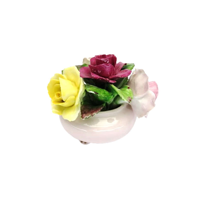 Adderley Bone China Floral Pink Vase of Flowers Roses