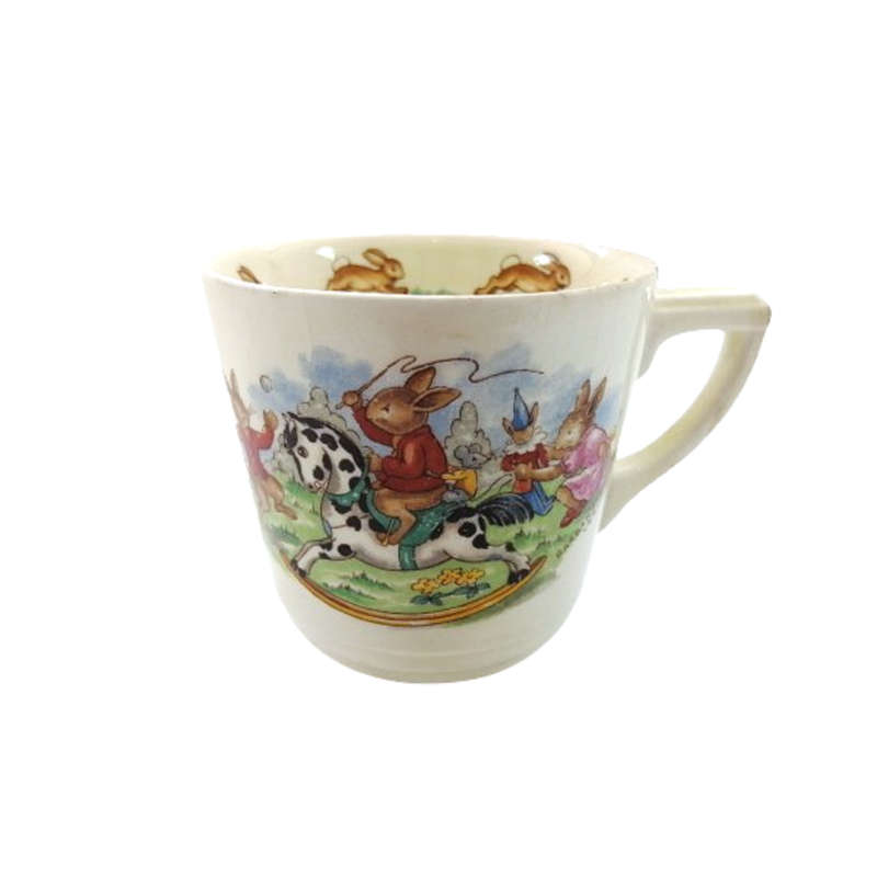 Royal Doulton Bunnykins Signed Casino Cup Rocking Horse