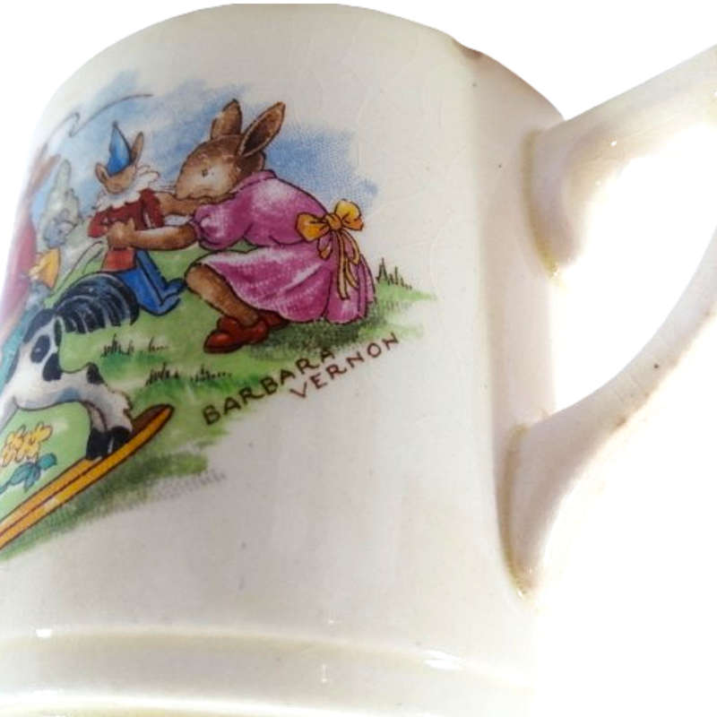 Royal Doulton Bunnykins Signed Casino Cup Rocking Horse