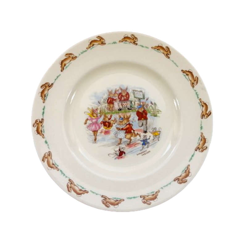 Royal Doulton Bunnykins Signed Plate Skating