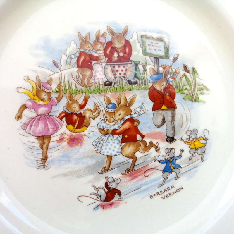 Royal Doulton Bunnykins Signed Plate Skating