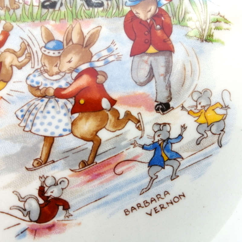 Royal Doulton Bunnykins Signed Plate Skating