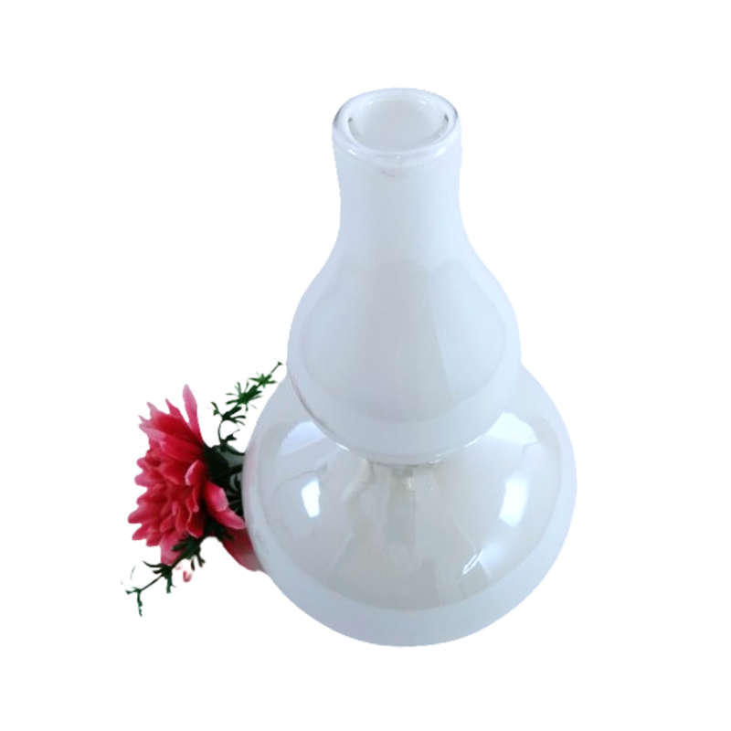 Medium Gourd-shape Opaque White Glass Vase