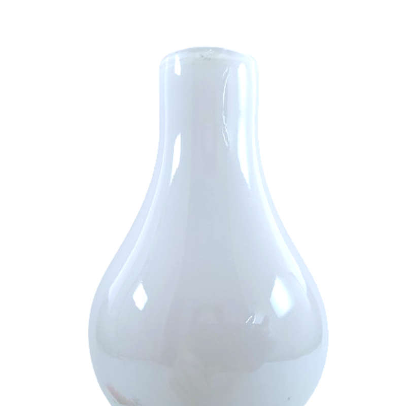 Medium Gourd-shape Opaque White Glass Vase