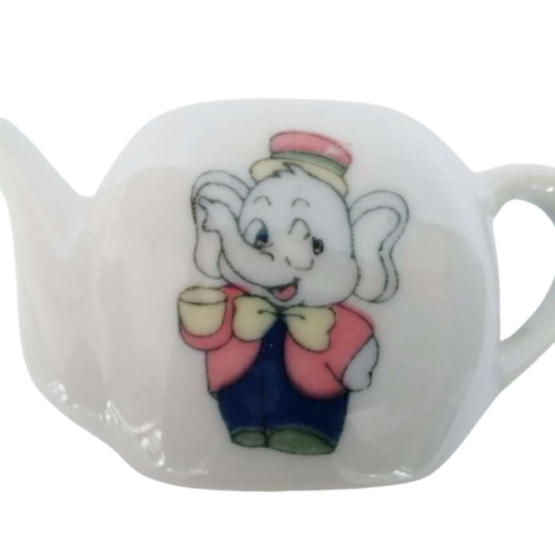 Miniature Vintage Porcelain teapot Dumbo elephant design
