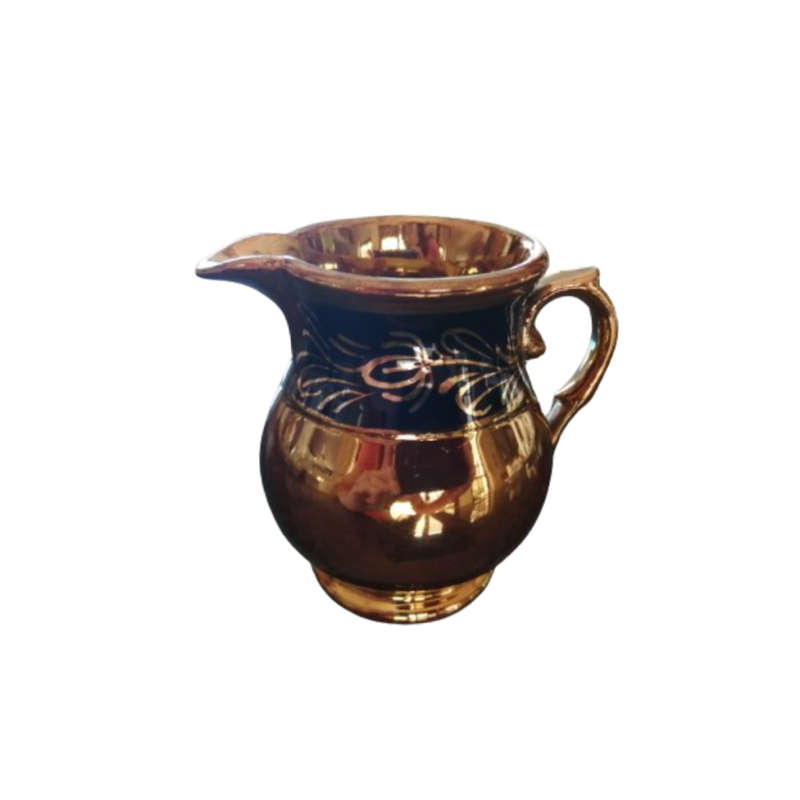 Vintage small Lusterware Gold with Blue Band Floral Design