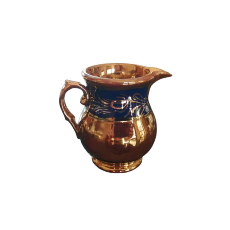 Vintage small Lusterware Gold with Blue Band Floral Design