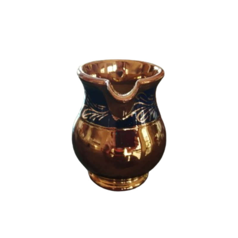 Vintage small Lusterware Gold with Blue Band Floral Design