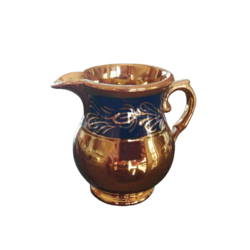 Vintage small Lusterware Gold with Blue Band Floral Design