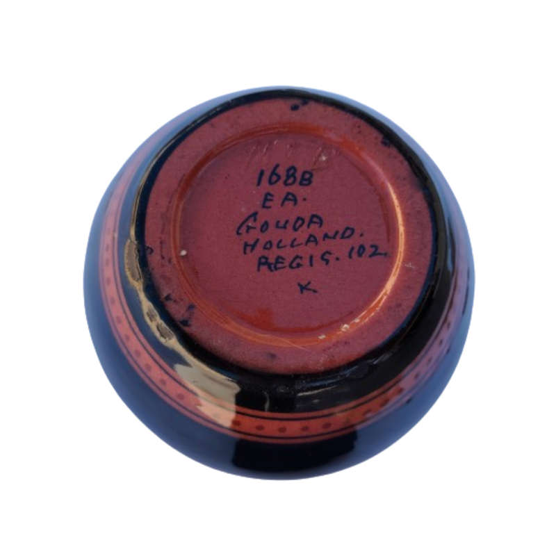 Gouda Pottery glazed round Regis vase designed by Eduard Antheunis
