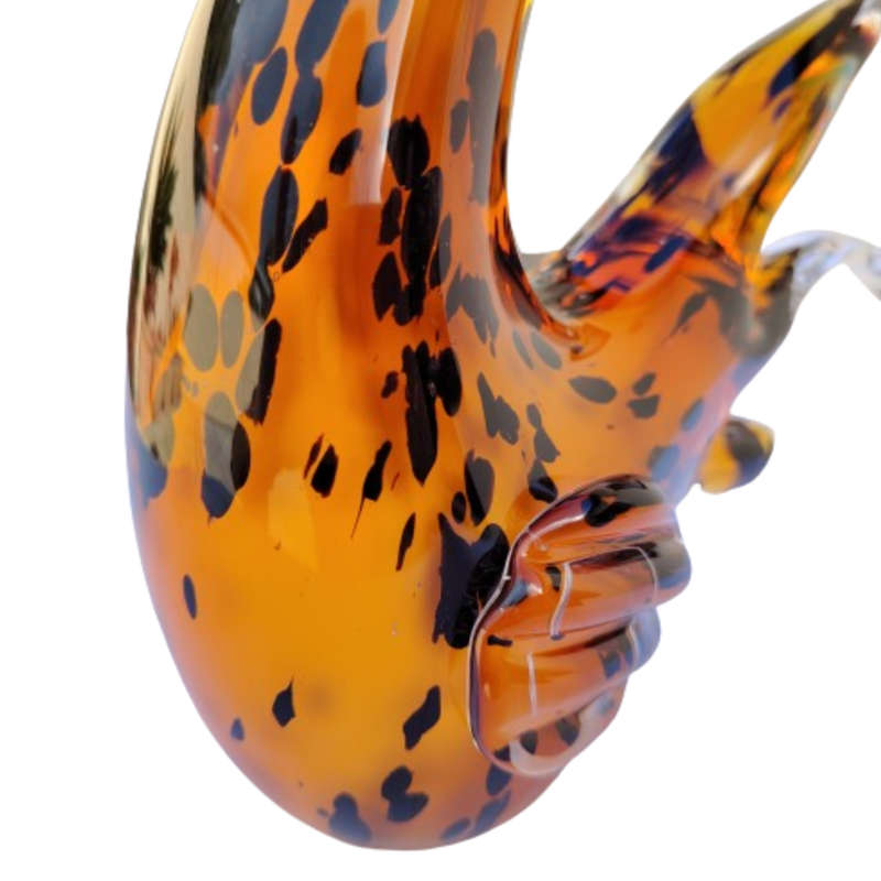 Murano Large Vintage Chicken Hen Rooster Sculpture Amber