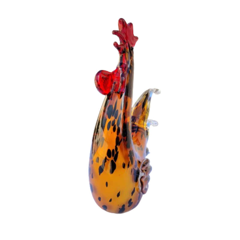 Murano Large Vintage Chicken Hen Rooster Sculpture Amber